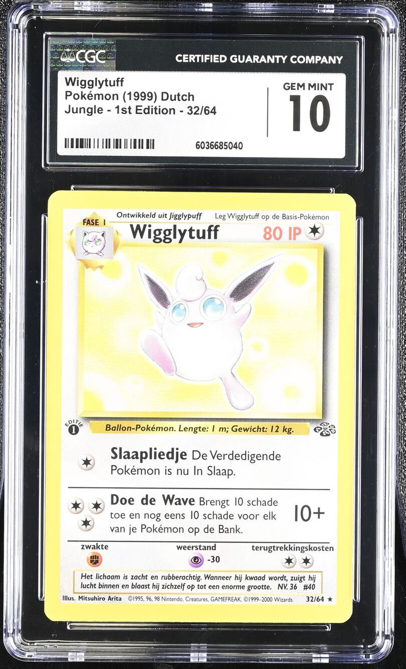 CGC 10 GEM MINT Wigglytuff 1st Edition 32/64 Pokemon Dutch Jungle Set (PSA/BGS)